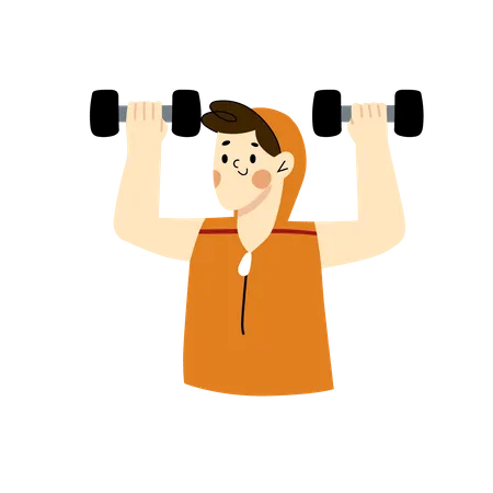 Man doing dumbbells lifting  Illustration