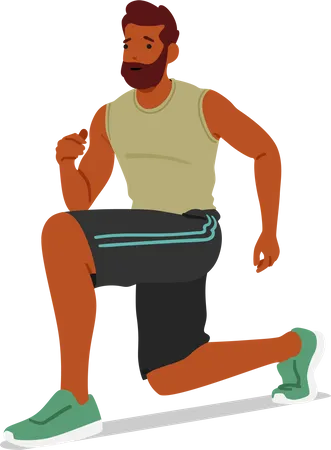 Man Doing Dynamic Warm Up Exercises Targeting Major Muscle Groups To Increase Flexibility Enhance Performance Reduce The Risk Of Injury During Workouts Or Physical Activities Vector Illustration Illustration