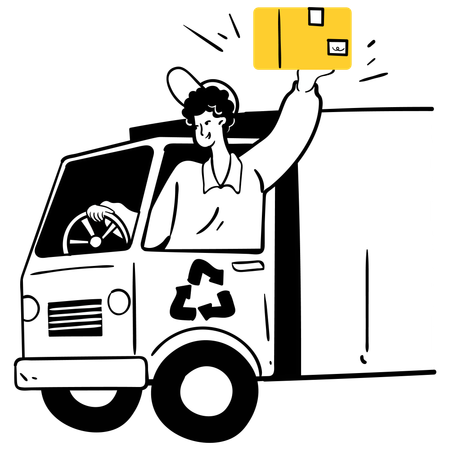 Man doing eco friendly delivery  Illustration