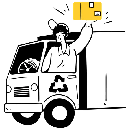 Man doing eco friendly delivery  Illustration