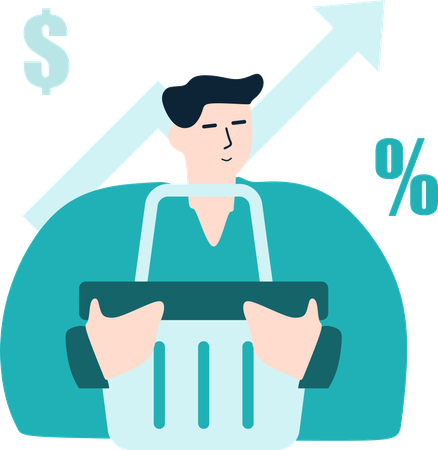 Man Doing Economic Pressure  Illustration