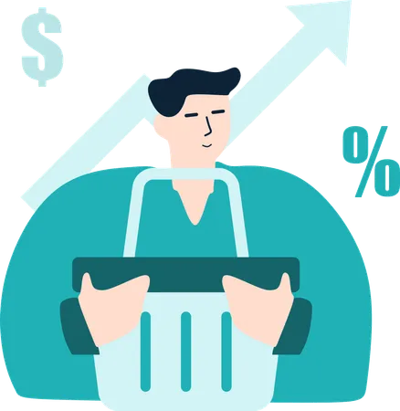 Man Doing Economic Pressure  Illustration