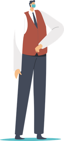 Man doing elbow bump during coronavirus  イラスト