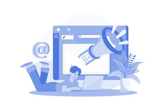 Email Marketing Illustration Concept On White Background Illustration
