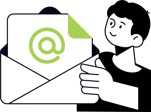 Man doing Email marketing and newsletter  Illustration