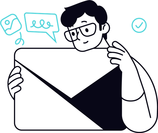 Man doing email marketing  Illustration