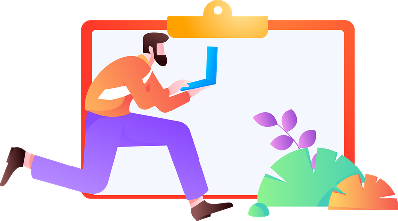 Man doing email marketing  Illustration