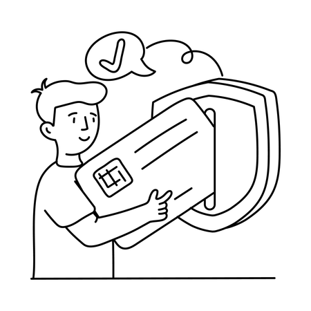 Man doing Encrypted Payment  Illustration