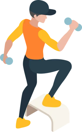 Gym Training Fitness Workout People Illustration