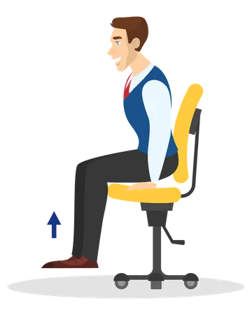 Man doing exercise for back stretch in office  イラスト