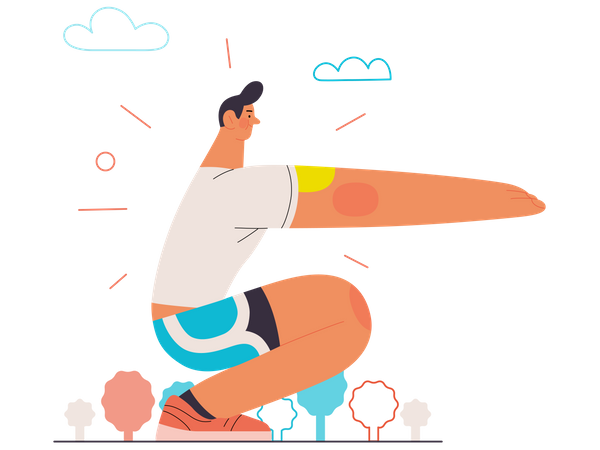 Man Doing Exercise  Illustration