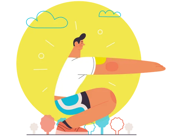 Man Doing Exercise  Illustration