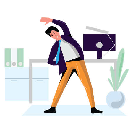 Man Doing Exercise  イラスト