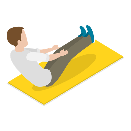 Man doing exercise to remain fit and healthy  Illustration