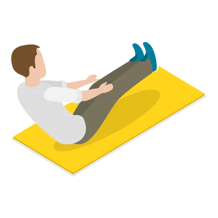 Man doing exercise to remain fit and healthy  Illustration