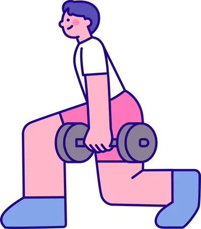 Man doing exercise with dumbbells  Illustration