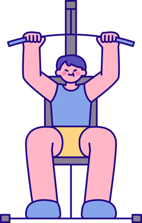 Man doing exercise with machine  Illustration