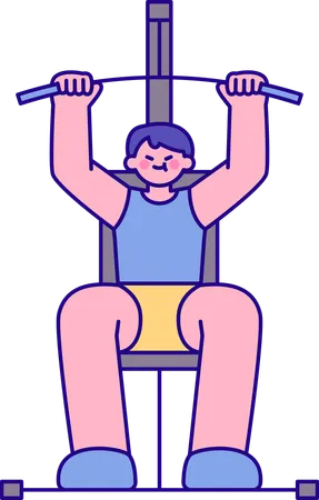 Man doing exercise with machine  Illustration