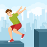 illustrations of doing extreme parkour
