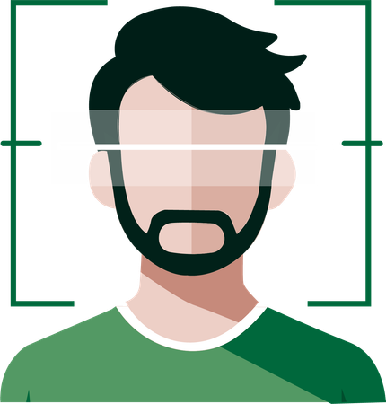 Man doing face recognition  Illustration