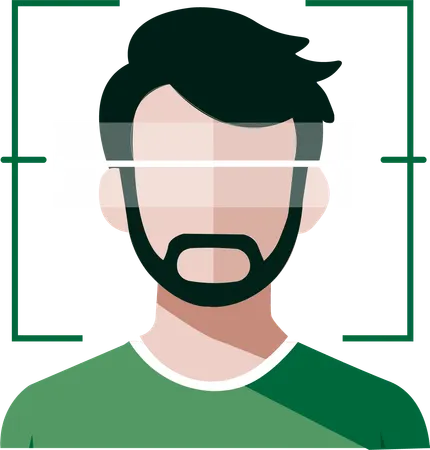 Man doing face recognition  Illustration