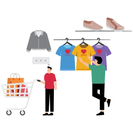 Man doing fashion shopping  Illustration