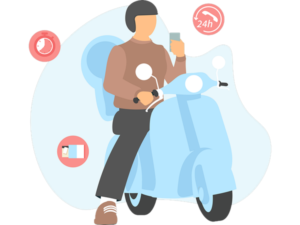 Man doing fast delivery  Illustration