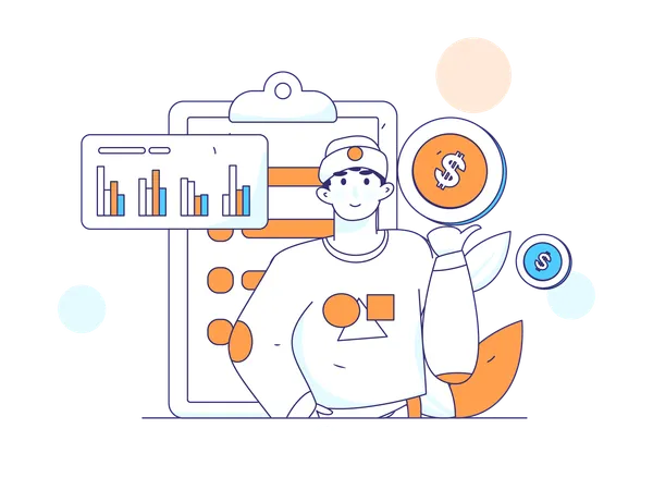 Man doing finance analysis  Illustration