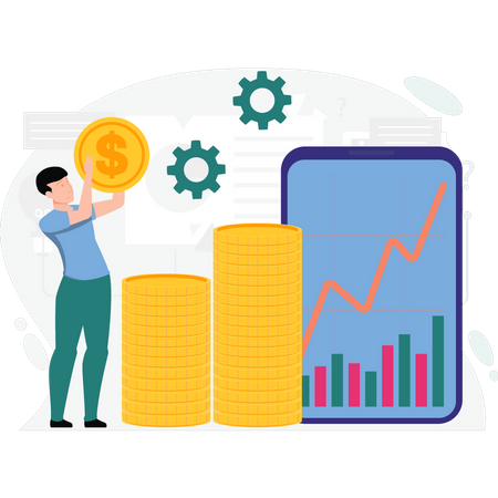 Man doing finance analysis  Illustration