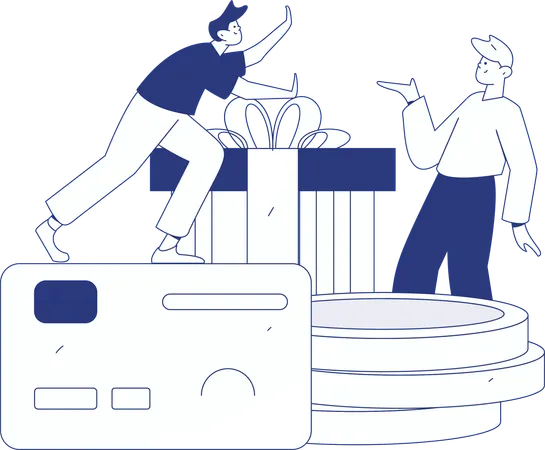 Man doing Finance investment  Illustration