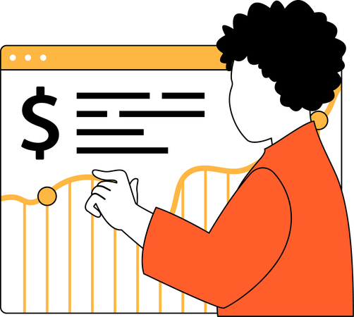 Man doing financial analysis  Illustration