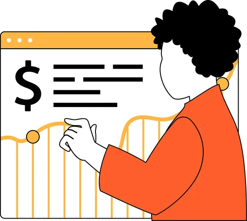 Man doing financial analysis  Illustration