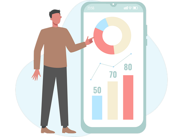 Man doing financial analysis  Illustration