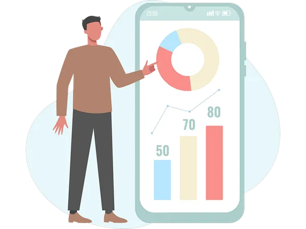 Man doing financial analysis  Illustration