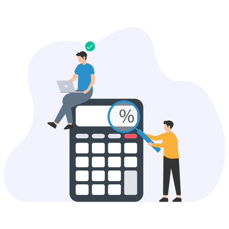 Man doing Financial Calculation  Illustration