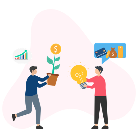 Man doing Financial Investment  Illustration