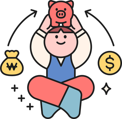 Man doing financial saving  Illustration