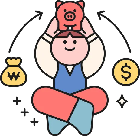 Man doing financial saving  Illustration