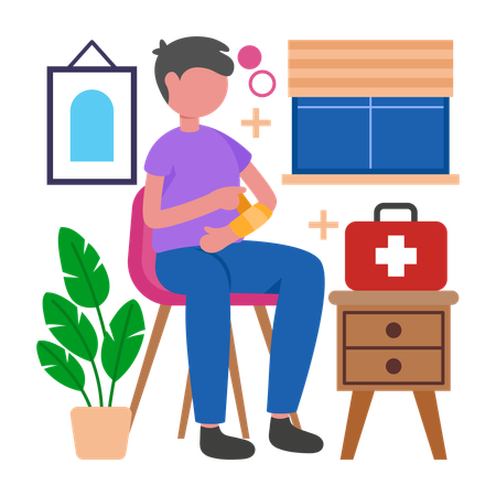 Man doing First Aid  Illustration