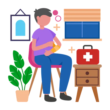 Man doing First Aid  Illustration