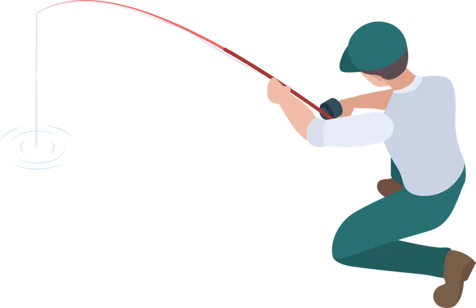 Man doing fishing Illustration