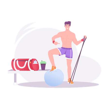 Man Doing Fitness  Illustration