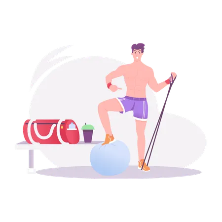 Man Doing Fitness  Illustration