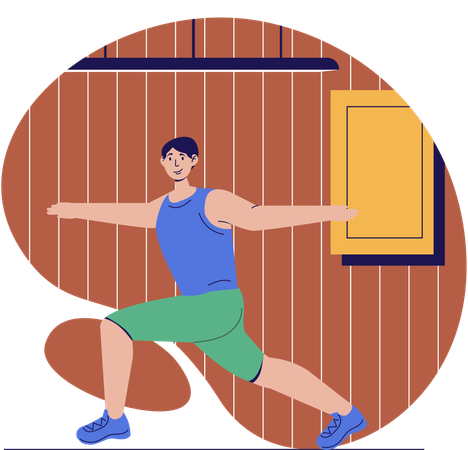Man doing floor exercise  Illustration