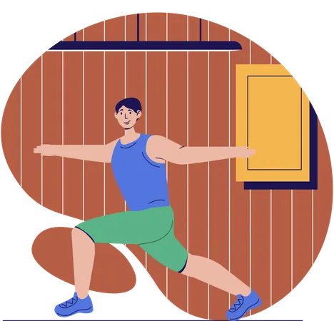 Man doing floor exercise  Illustration