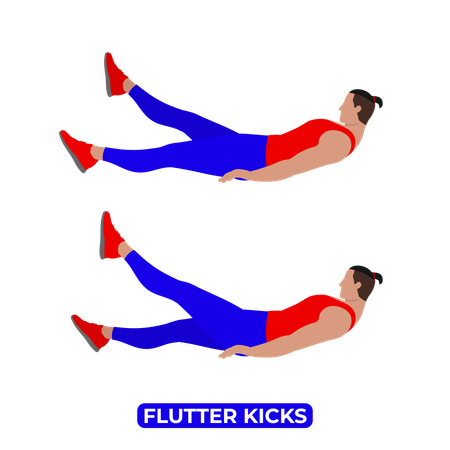 Man Doing Flutter Kicks Exercise  Illustration