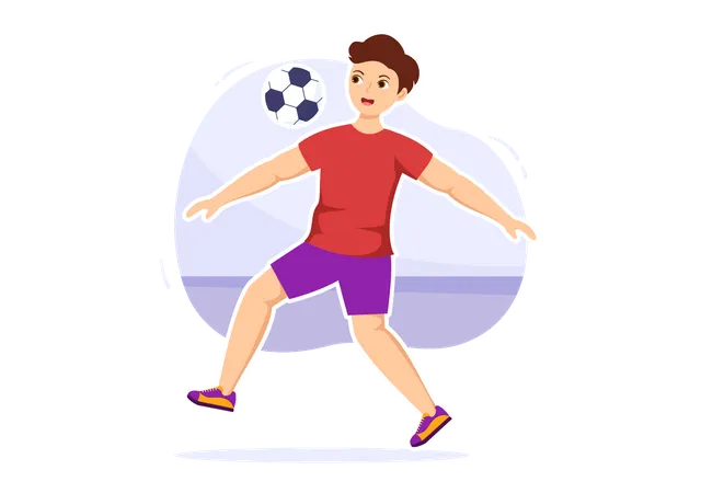 Man doing football trick  Illustration