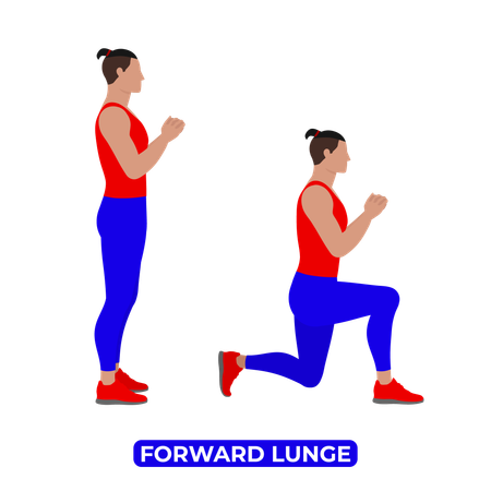 Man Doing Forward Lunge Exercise  Illustration