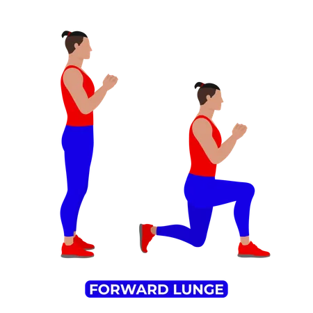 Man Doing Forward Lunge Exercise  Illustration