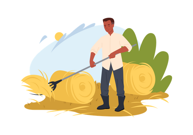 Man Doing Garden Work  Illustration